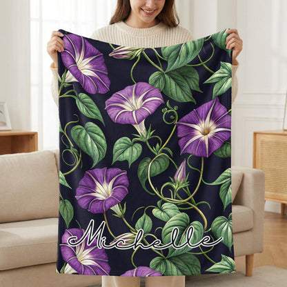 Personalized Floral Blanket with Purple Vines for Michelle