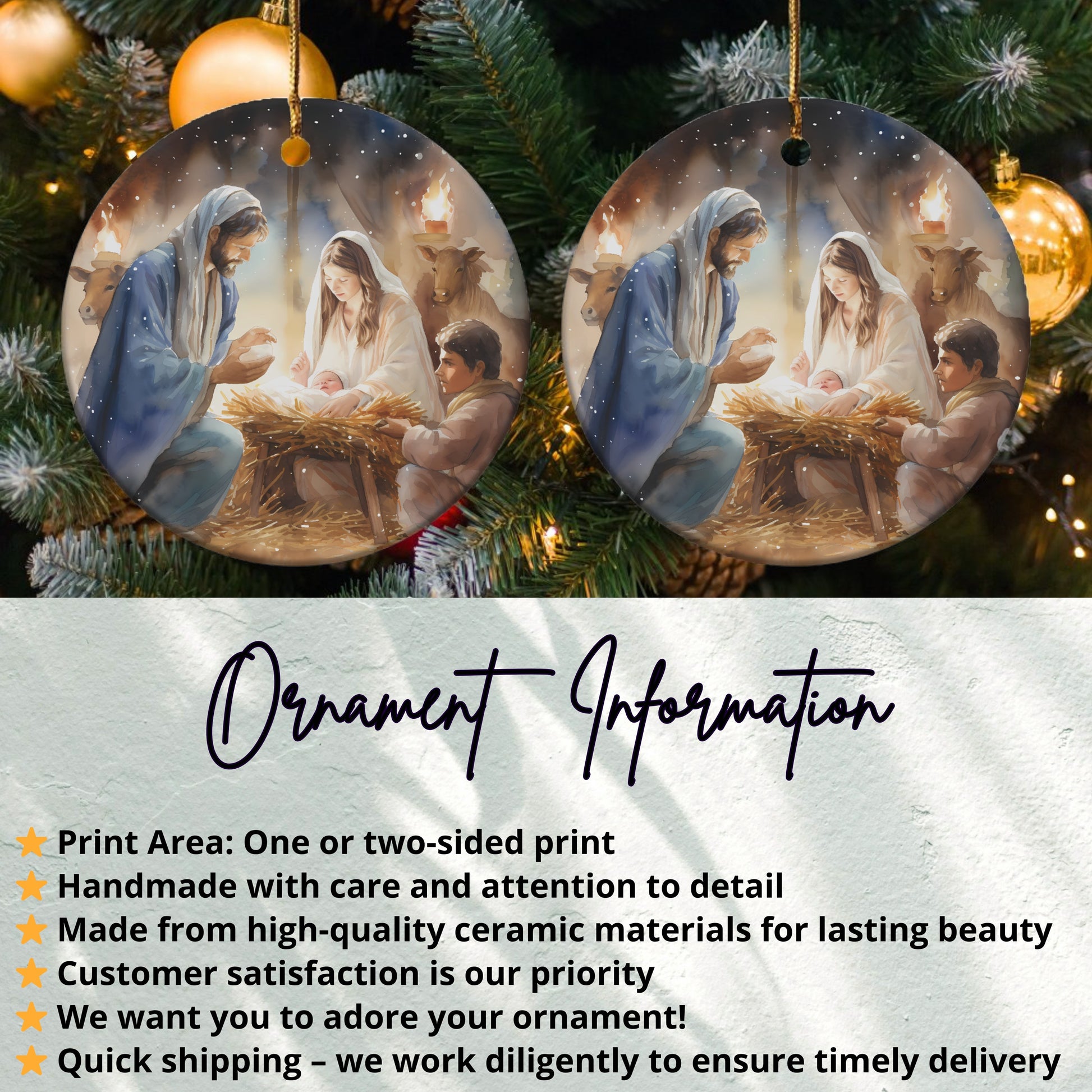 Nativity Scene Christmas Ornament Religious Decor product