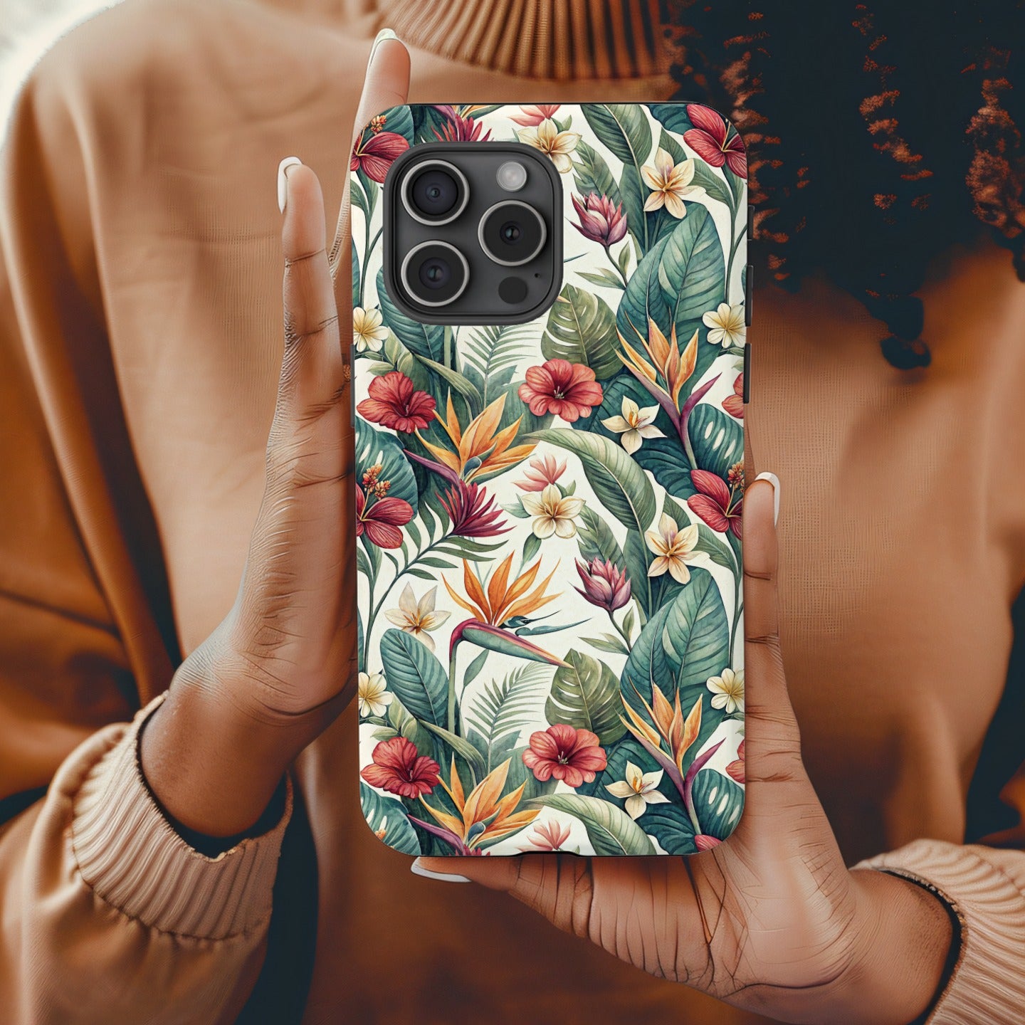 Tropical Floral Pattern Phone Case Accessory