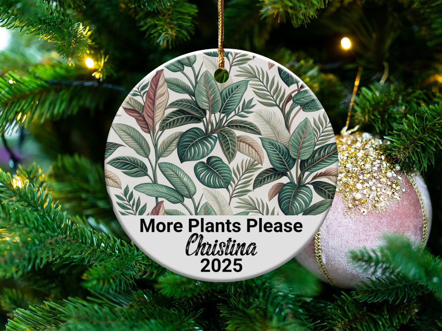More Plants Please Customizable Christmas Ornament product type