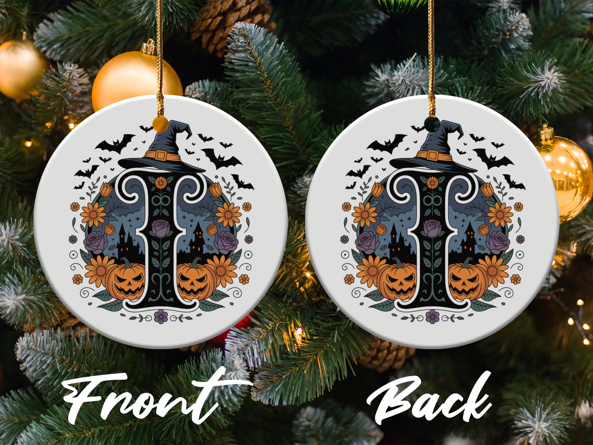 Halloween Witch Pumpkin Design Ornament product type