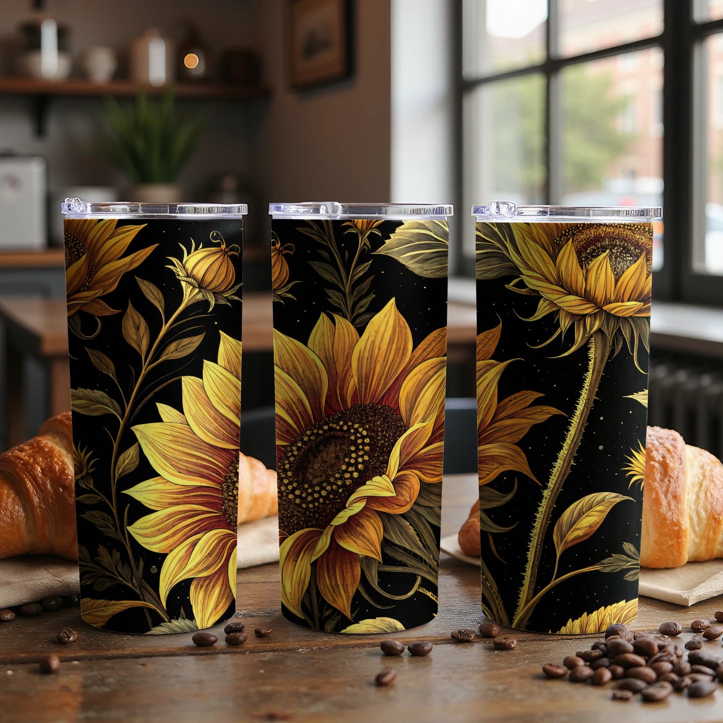 Exquisite Sunflower Design Insulated Tumbler Product