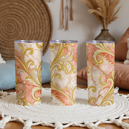 Elegant Swirl Pattern Insulated Tumbler Cup