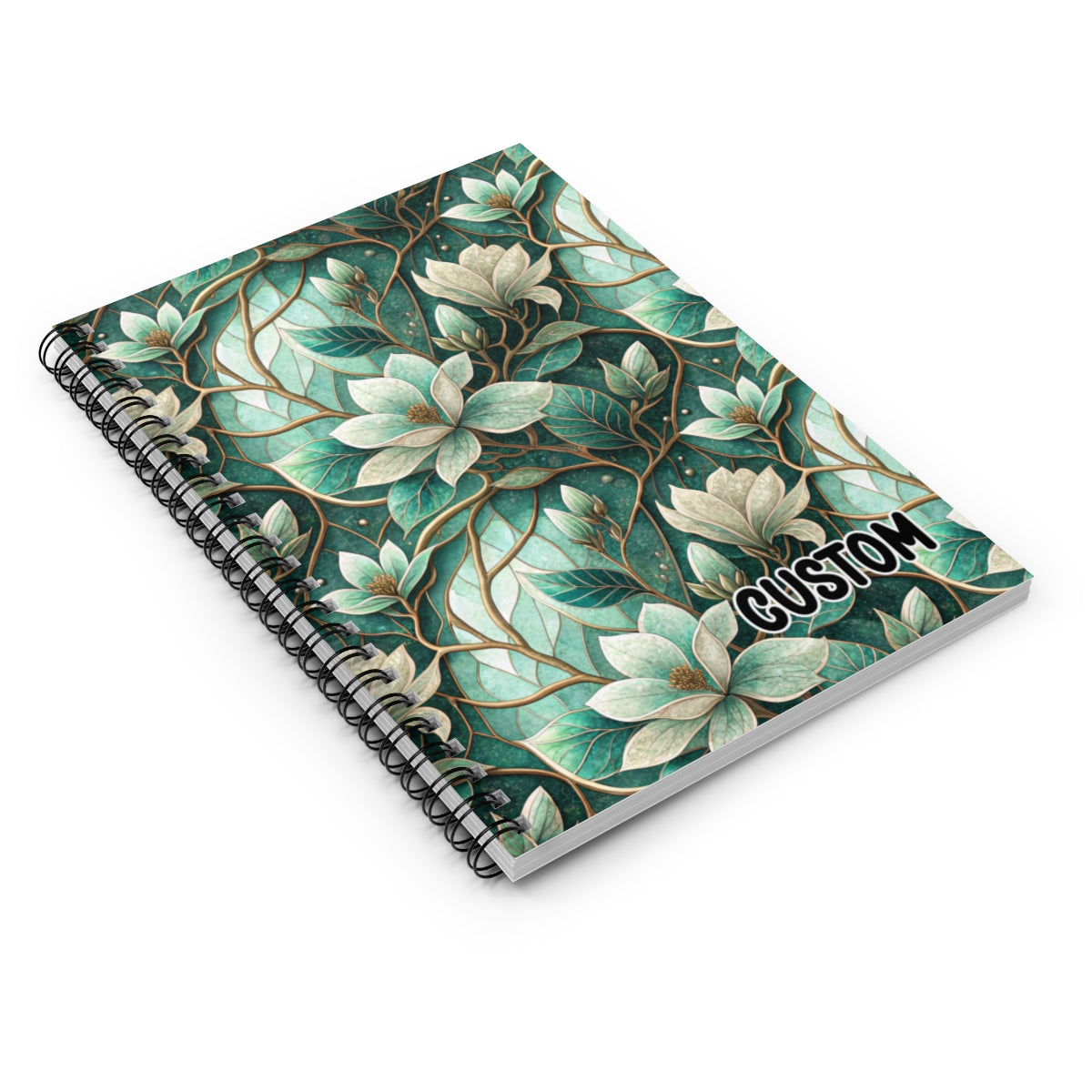 Floral Design Spiral Bound Customizable Notebook