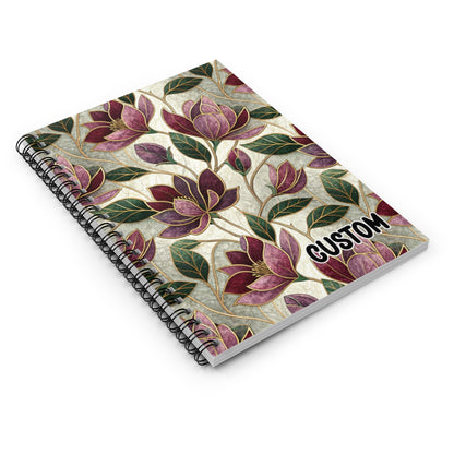 Custom Floral Design Spiral Bound Notebook