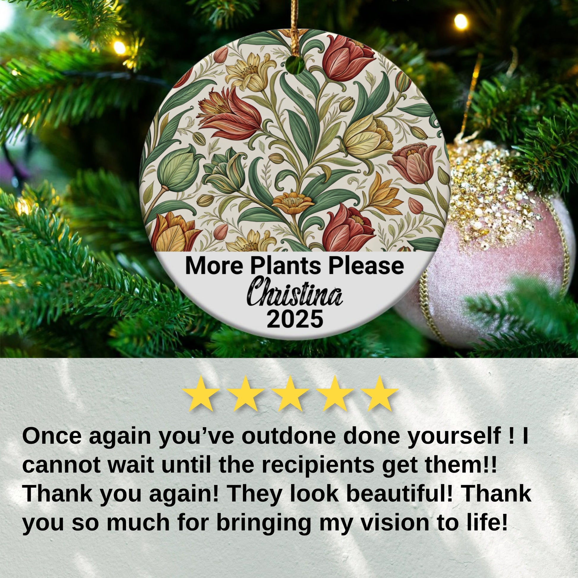Floral Pattern Customizable Ornament product type