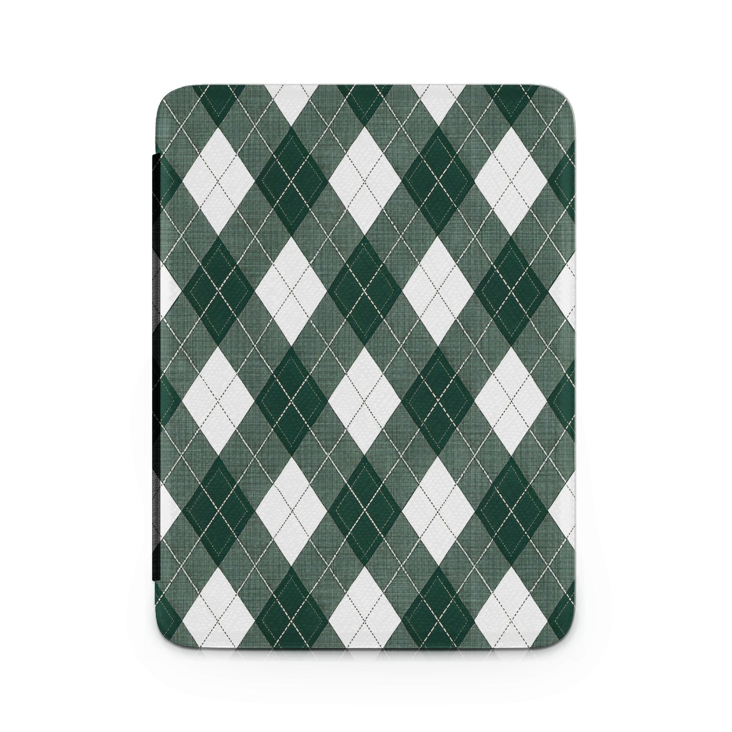 Green and White Argyle Pattern Tablet Case Accessory