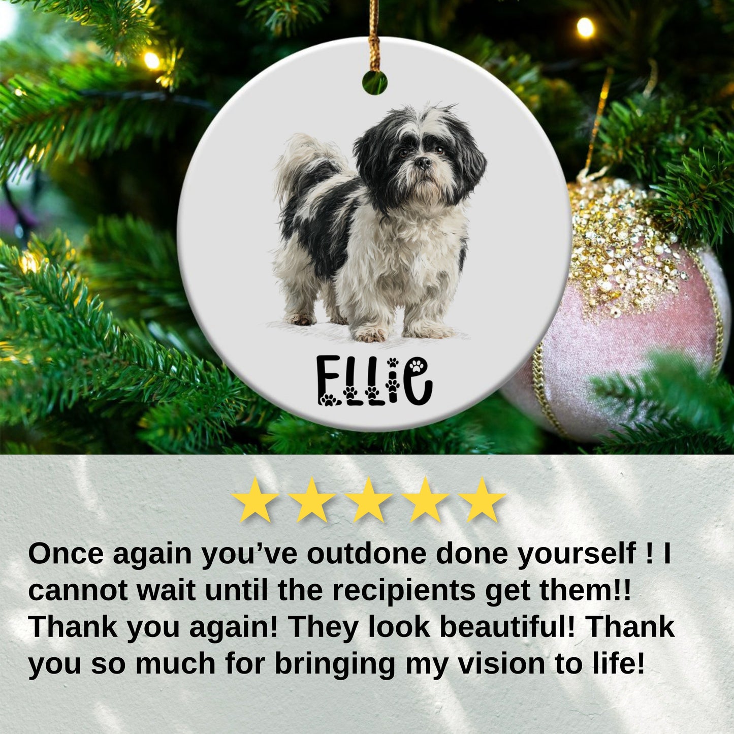 Adorable Custom Dog Christmas Ornament product
