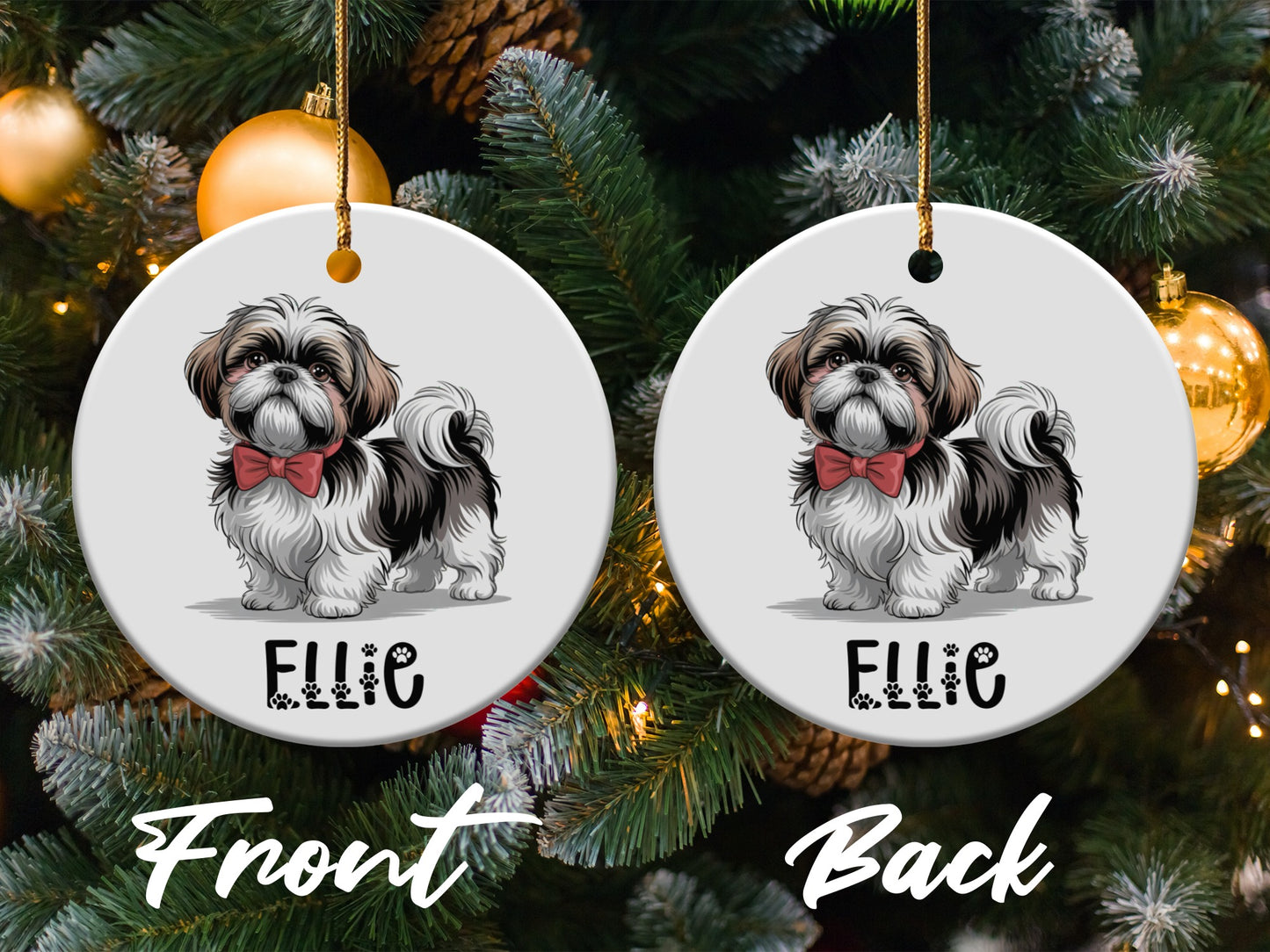 Personalized Dog Breed Bow Tie Ornament product