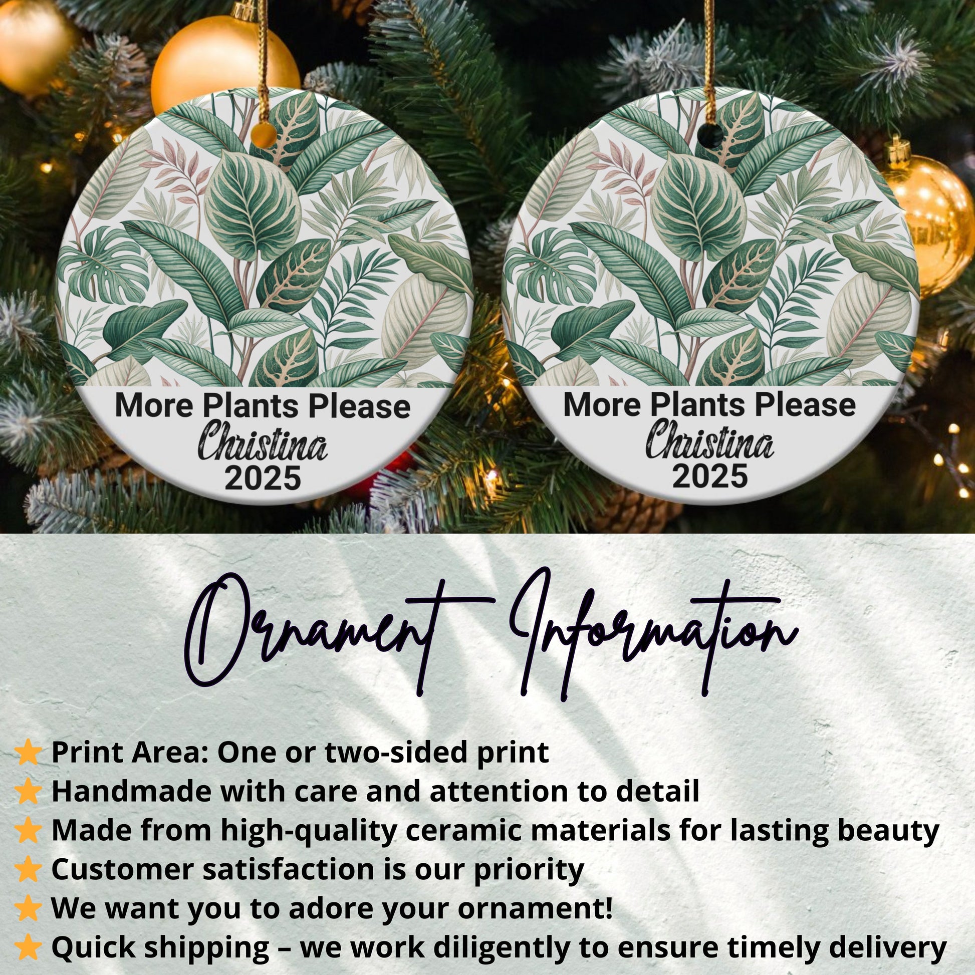 Personalized More Plants Please Ornament product