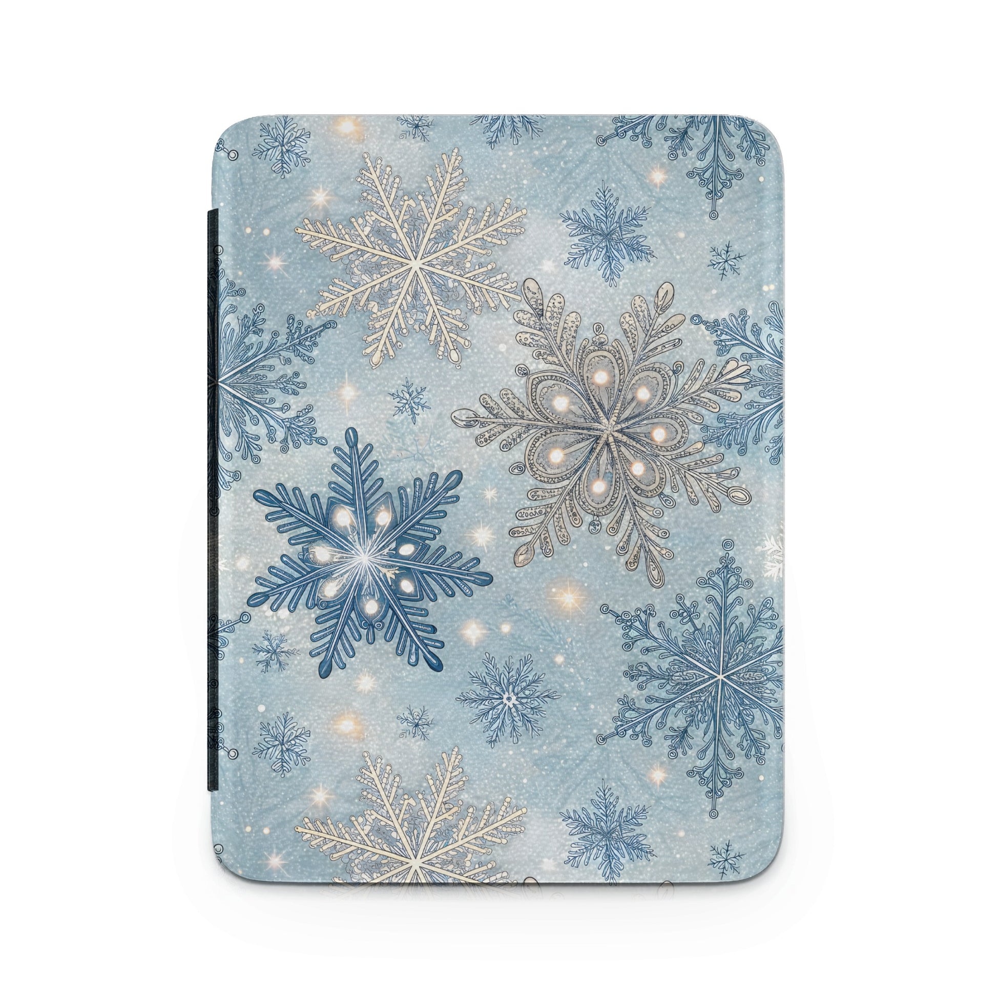 Elegant Blue Snowflakes Design with Glitter Tablet Cover