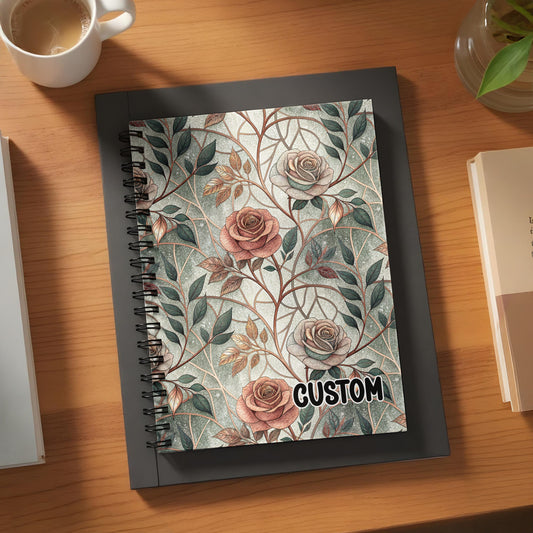 Custom Floral Design Notebook with Spiral Binding