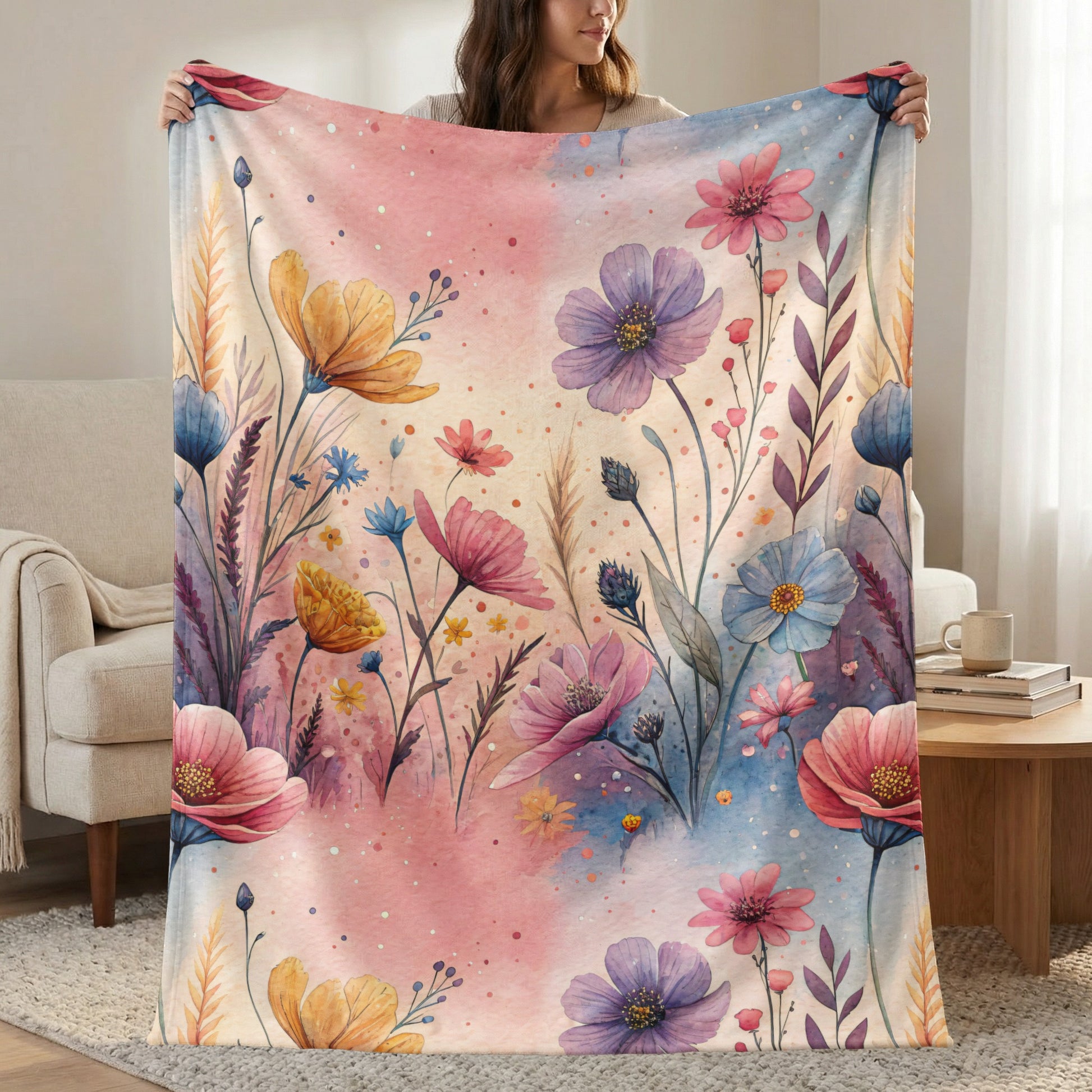 Watercolor Wildflower Garden Floral Pattern Design - Walk Greener