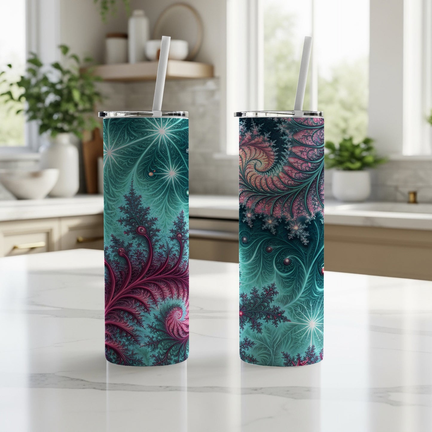 Intricate Fractal Design Insulated Tumbler Mug