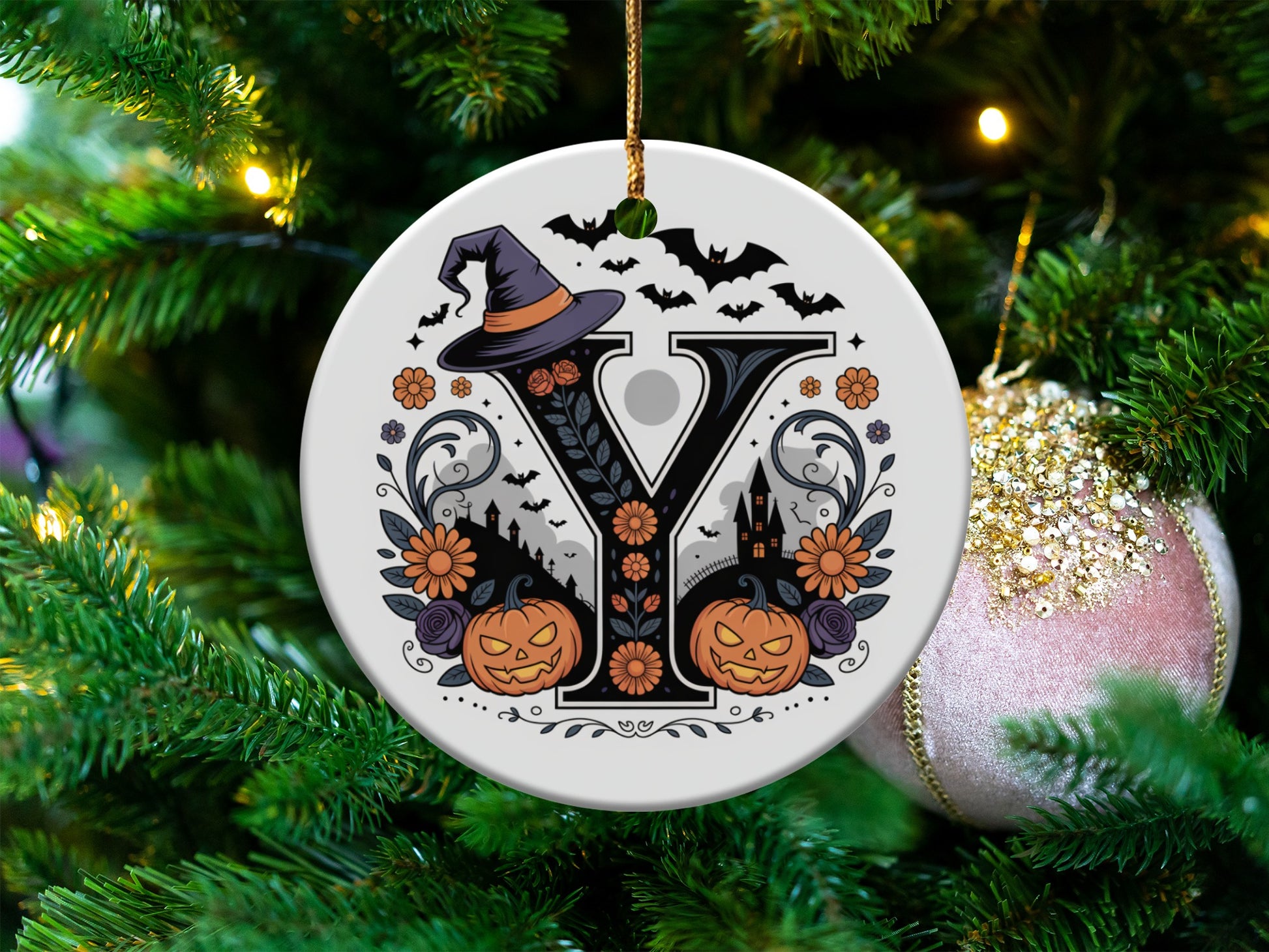 Halloween Letter Y Design Hanging Ornament product