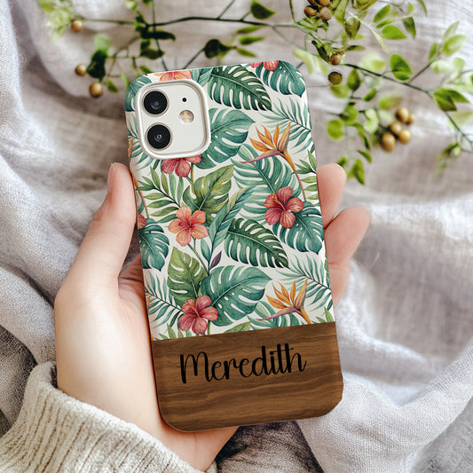 Tropical Floral Personalized Smartphone Case for Meredith