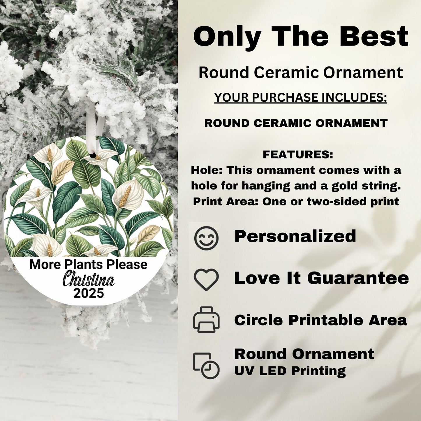 Only The Best Round Ceramic Ornament product