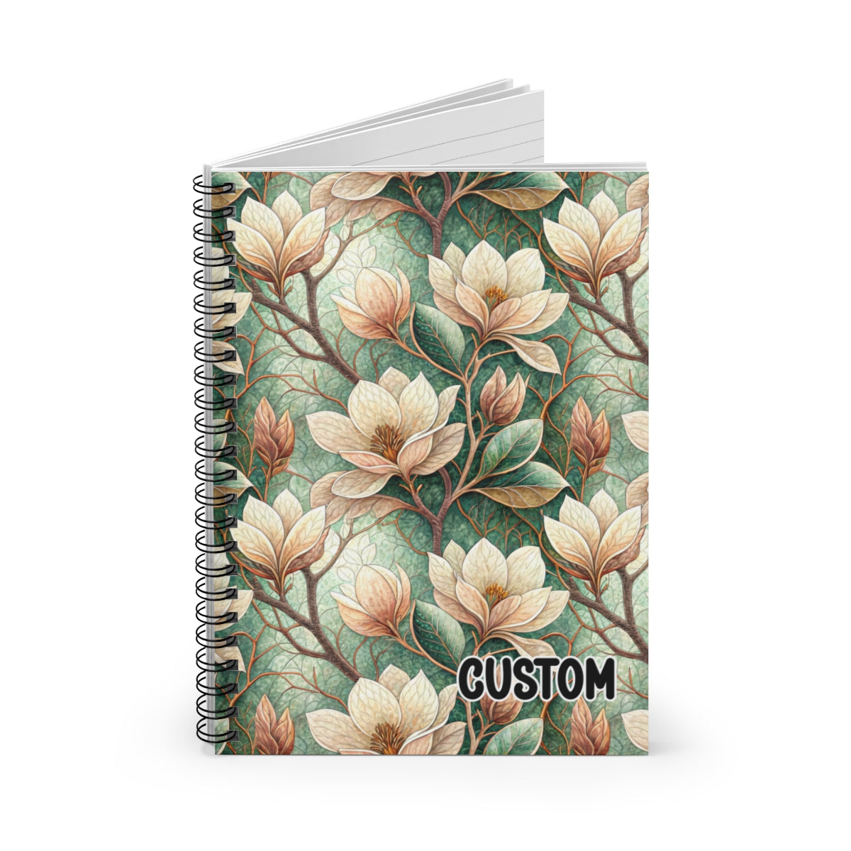 Custom Floral Design Spiral Notebook Sketchbook