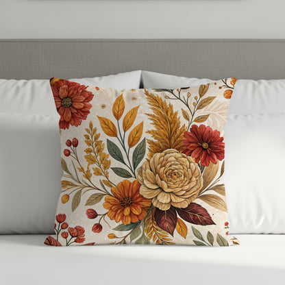 Decorative Throw Pillow with Vibrant Floral Design Pillow