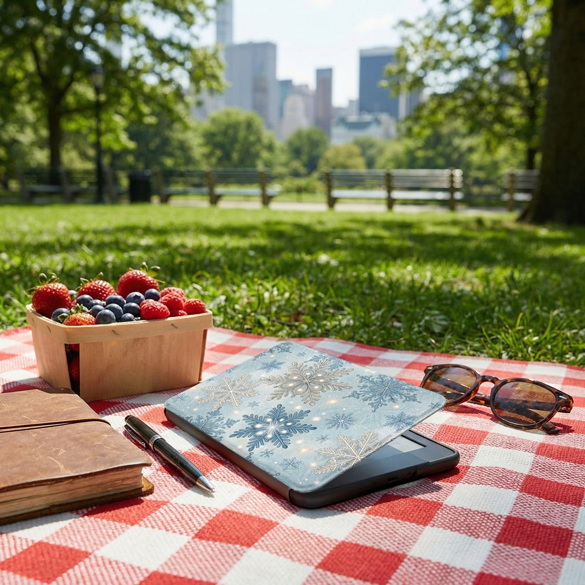 Snowflake Design Tablet Cover for Stylish Outdoor Use