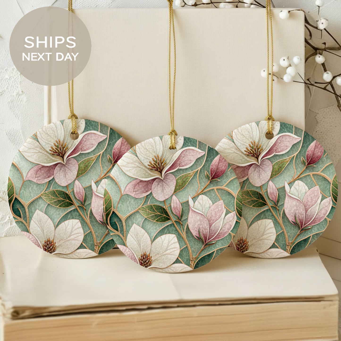 Floral Patterned Decorative Hanging Ornament Set