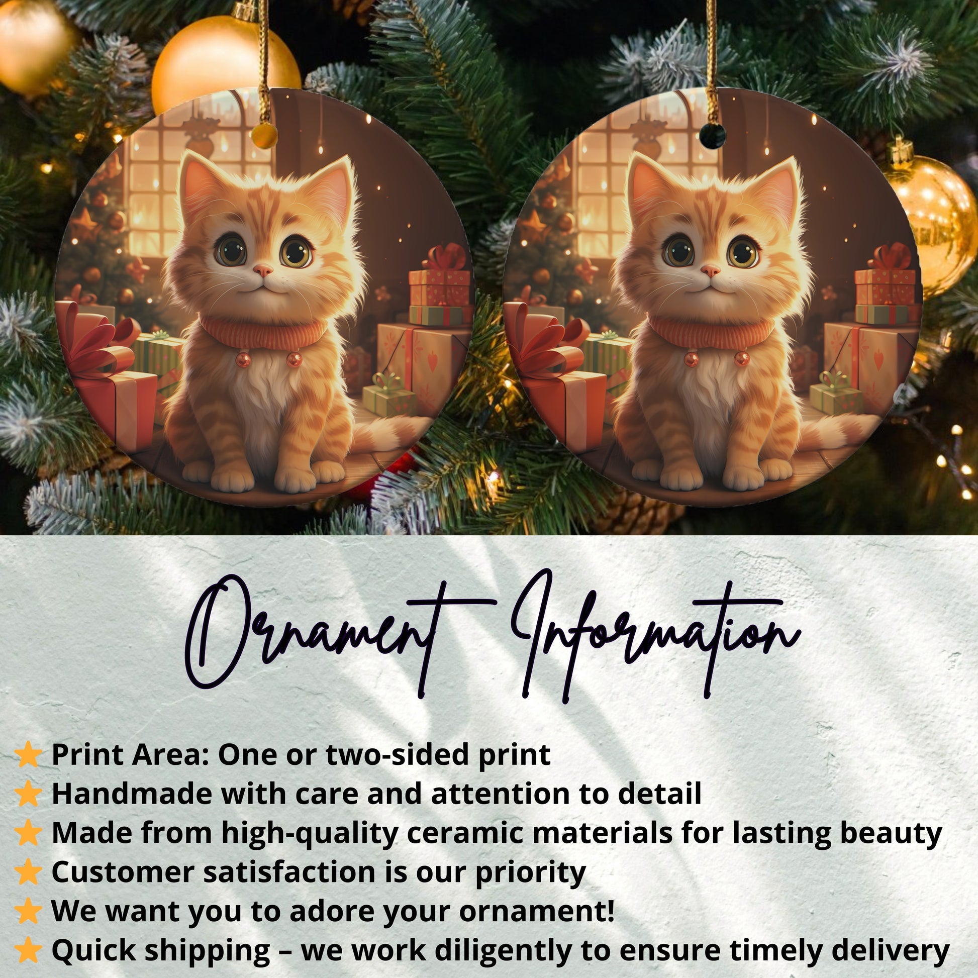 Adorable Kitten Christmas Tree Ornaments product type