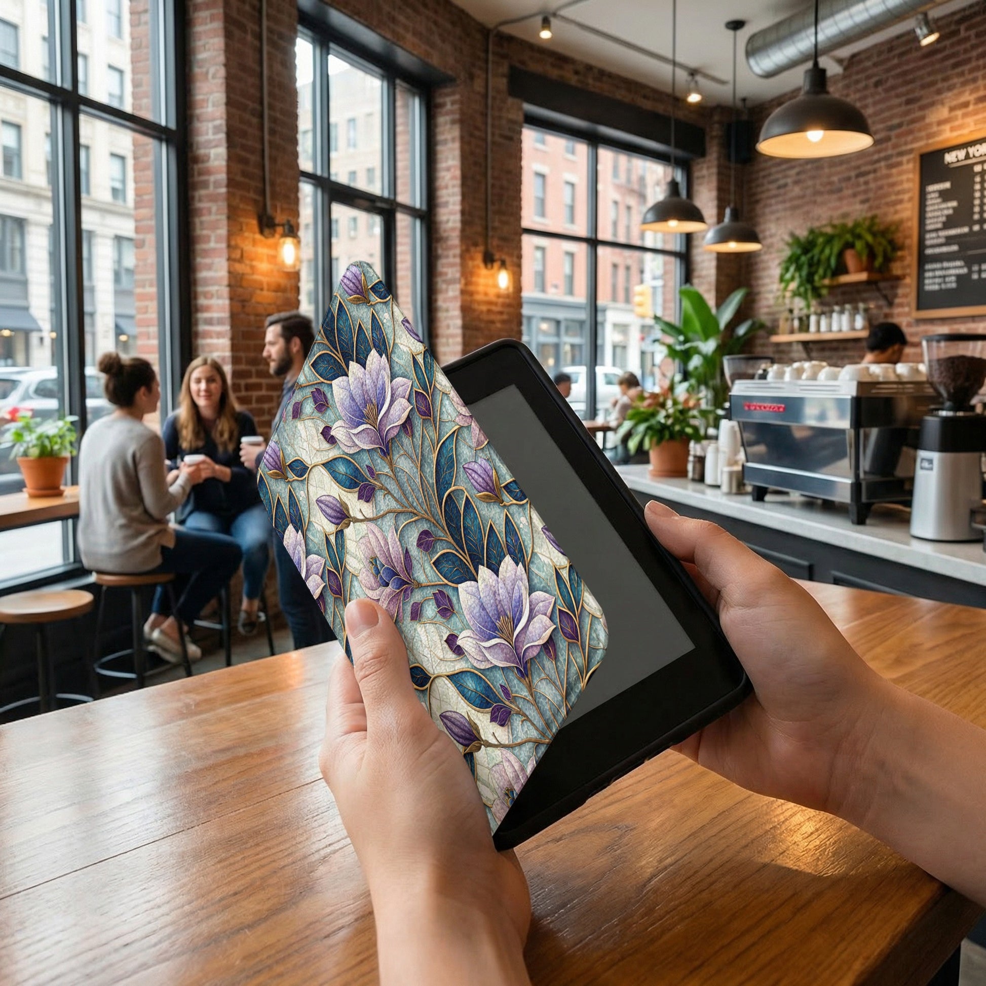 Elegant Floral Design Protective Tablet Cover
