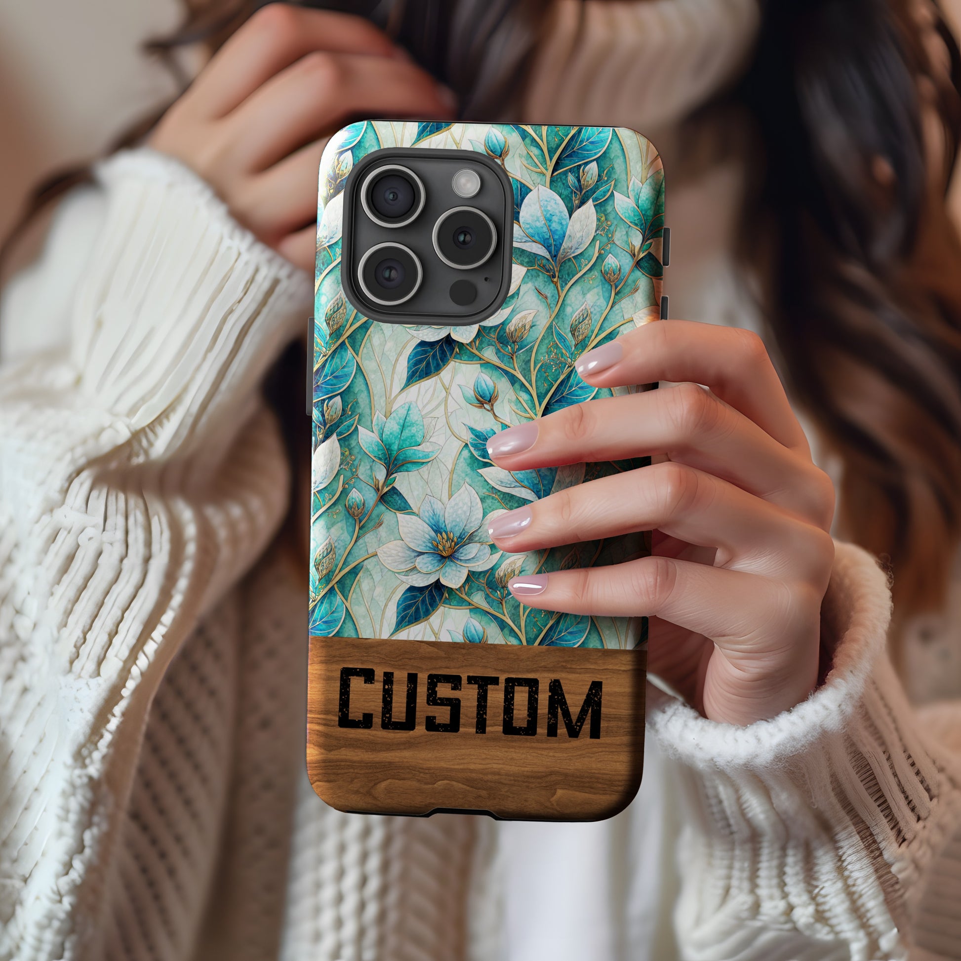 Custom Floral Design iPhone Case with Unique Pattern