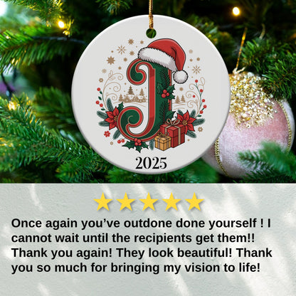 Personalized Initial Christmas Ornament 2025 product type