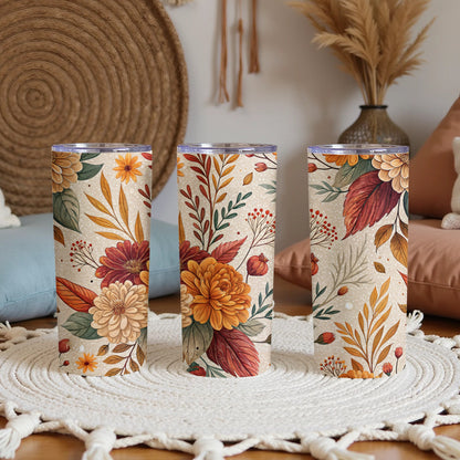 Elegant Autumn Floral Design Insulated Tumbler