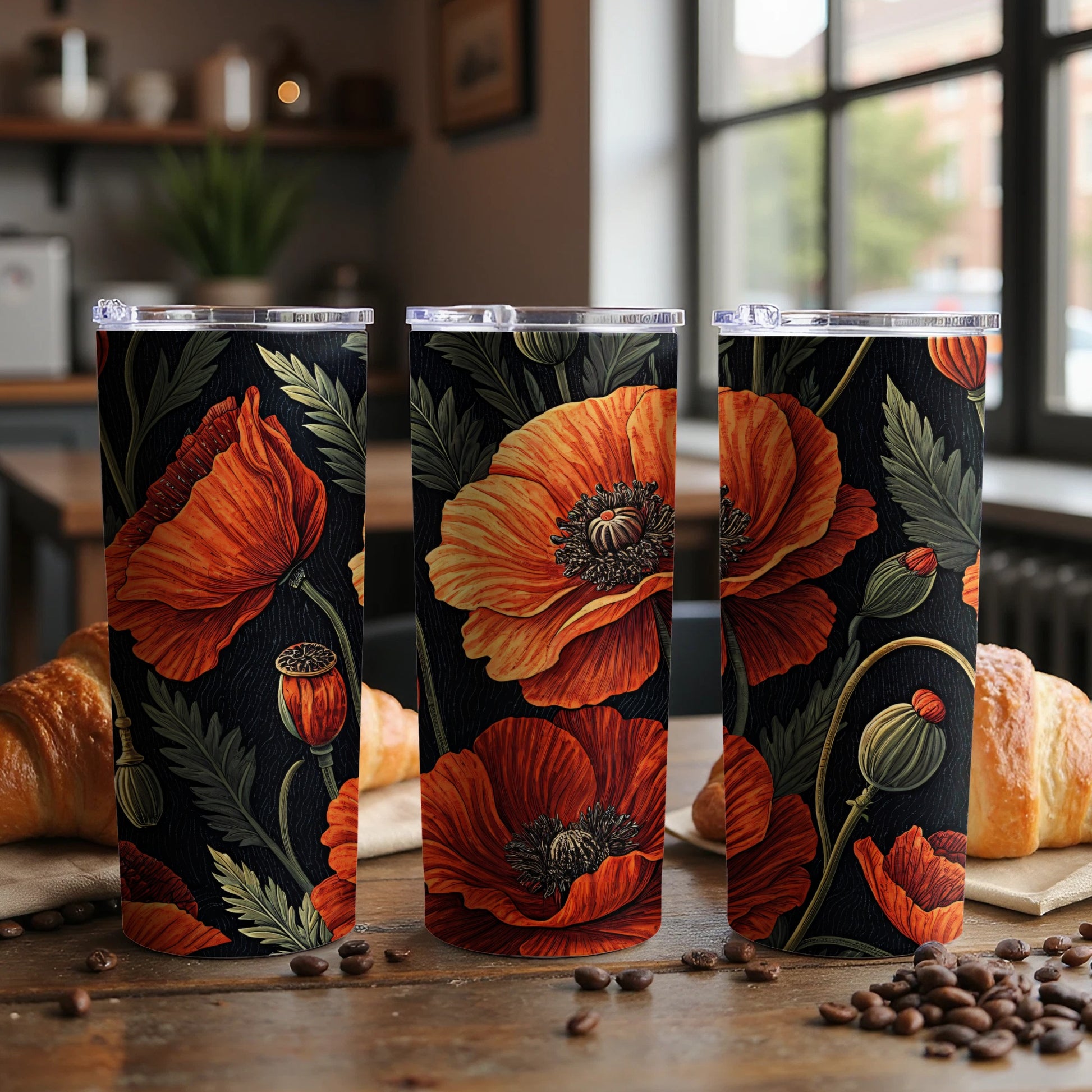 Vibrant Floral Print Insulated Travel Tumbler Product