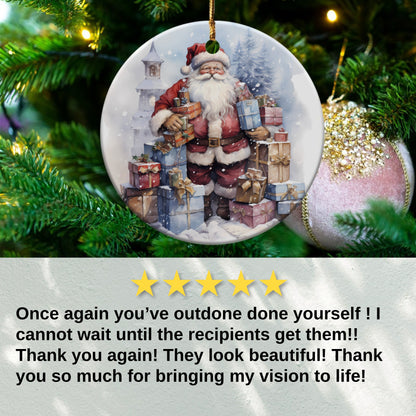 Santa Claus with Gifts Christmas Ornament product