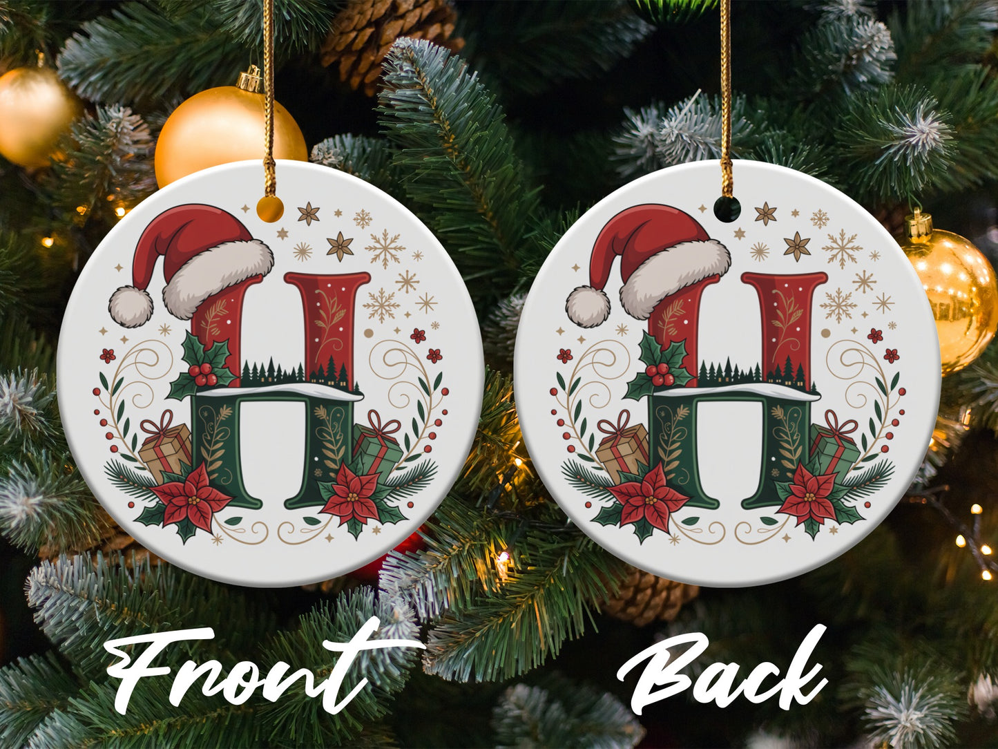 Christmas Ornaments with Festive H Design product type