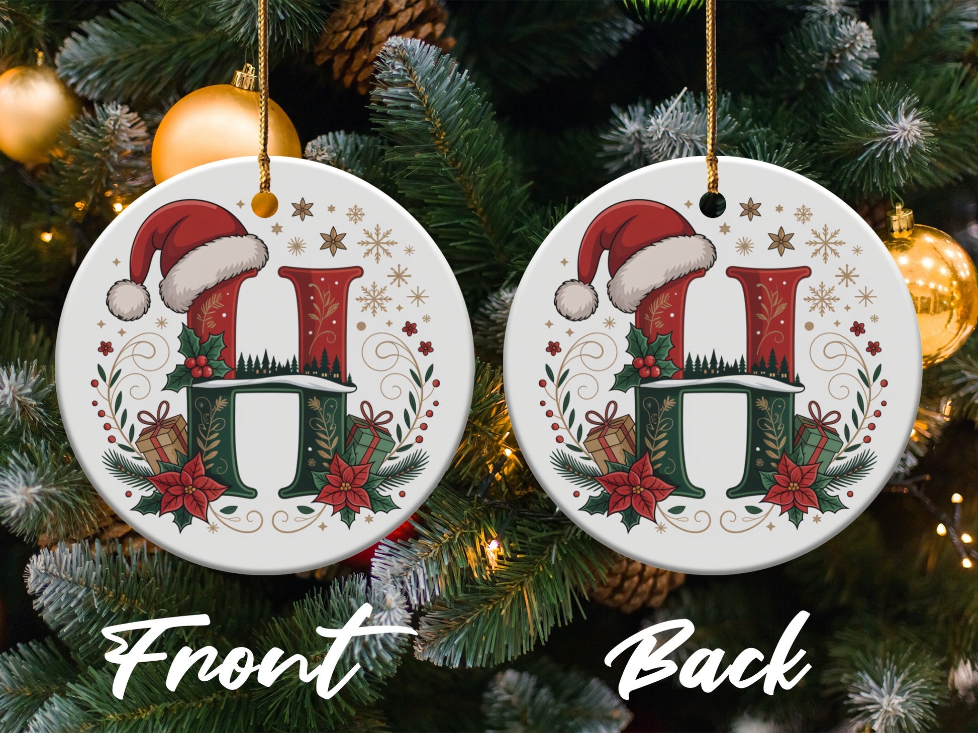 Christmas Ornaments with Festive H Design product type