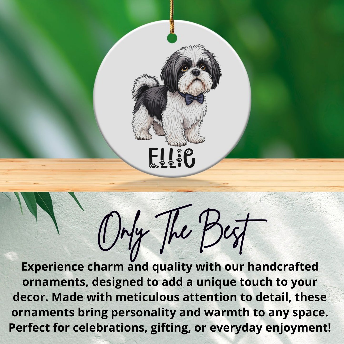 Adorable Shih Tzu Dog Ornament for Festive Product