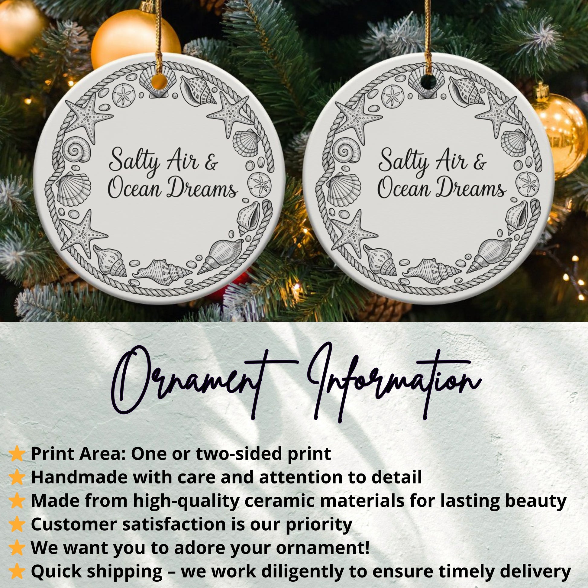 Salty Air Ocean Dreams Holiday Ornament product