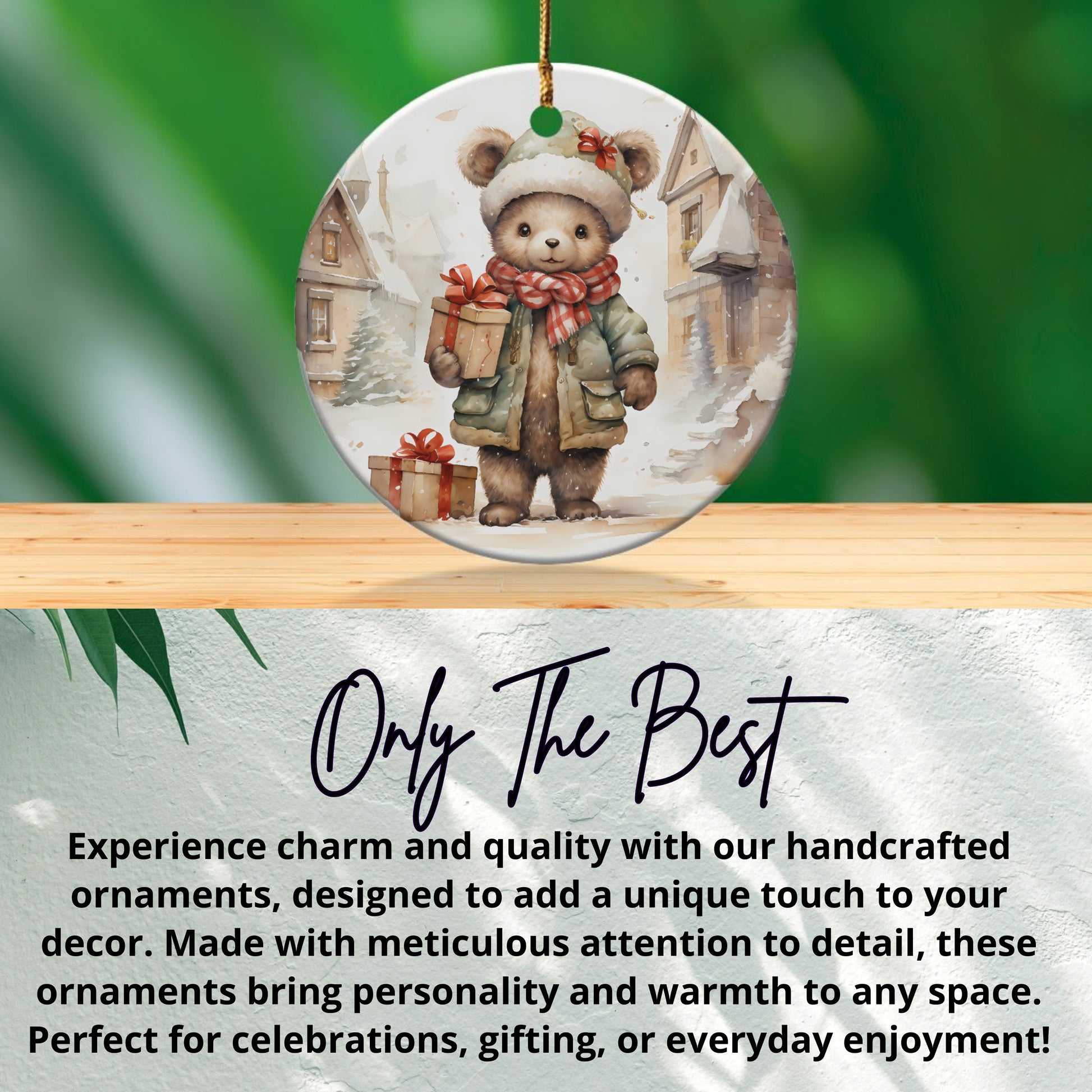 Charming Handcrafted Holiday Bear Ornament product