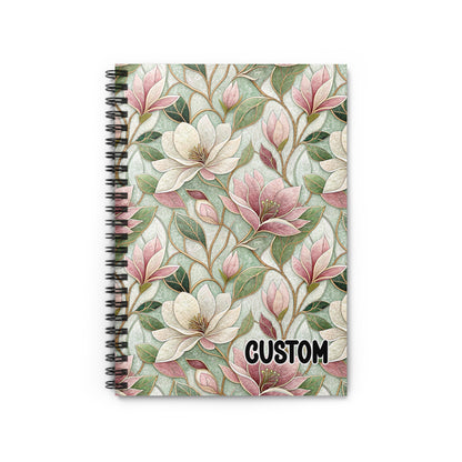 Beautiful Custom Floral Design Notebook with Spiral Binding