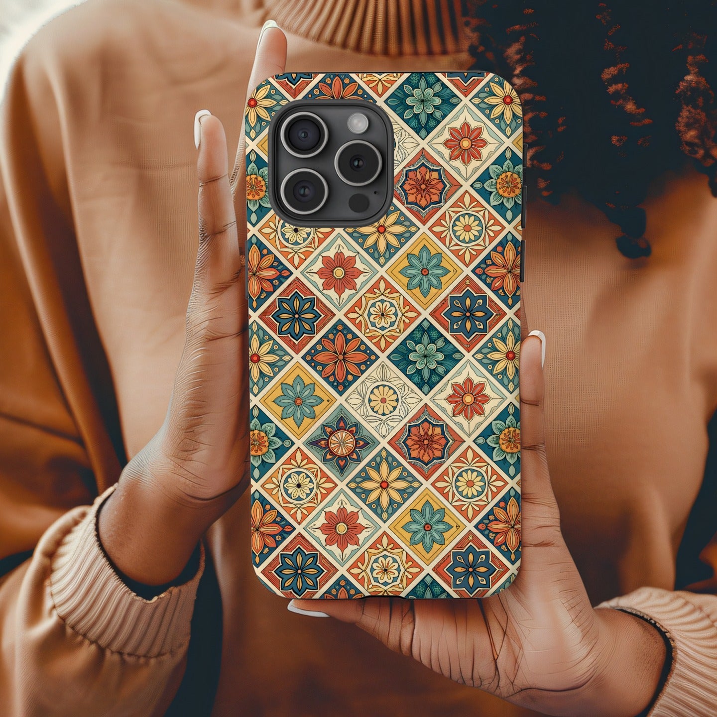 Colorful Geometric Floral Pattern Phone Case