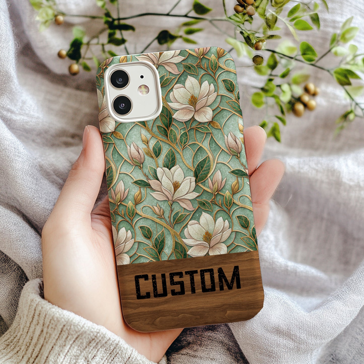 Custom Floral Pattern Phone Case Handcrafted Design