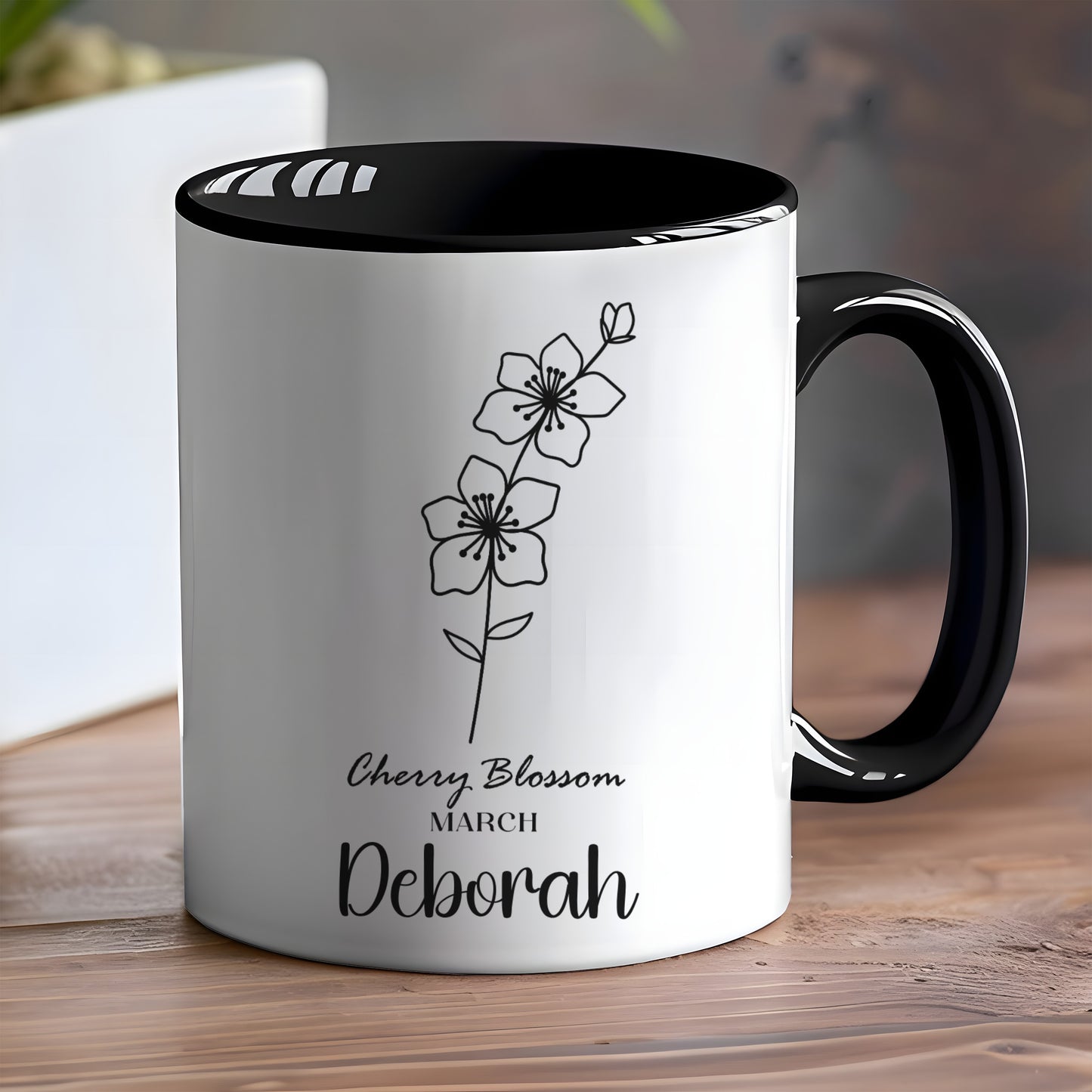 Cherry Blossom March Personalized Deborah Mug