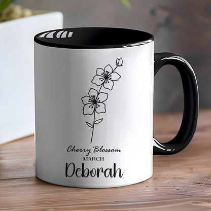 Cherry Blossom March Personalized Deborah Mug