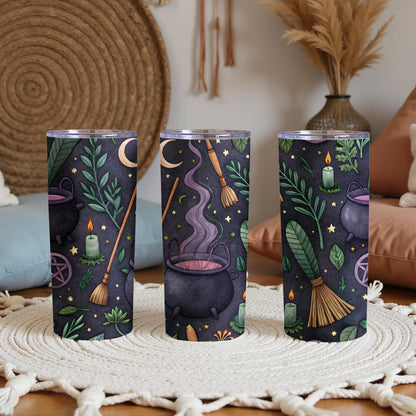 Mystical Witchcraft Themed 20oz Tumbler Cup Set