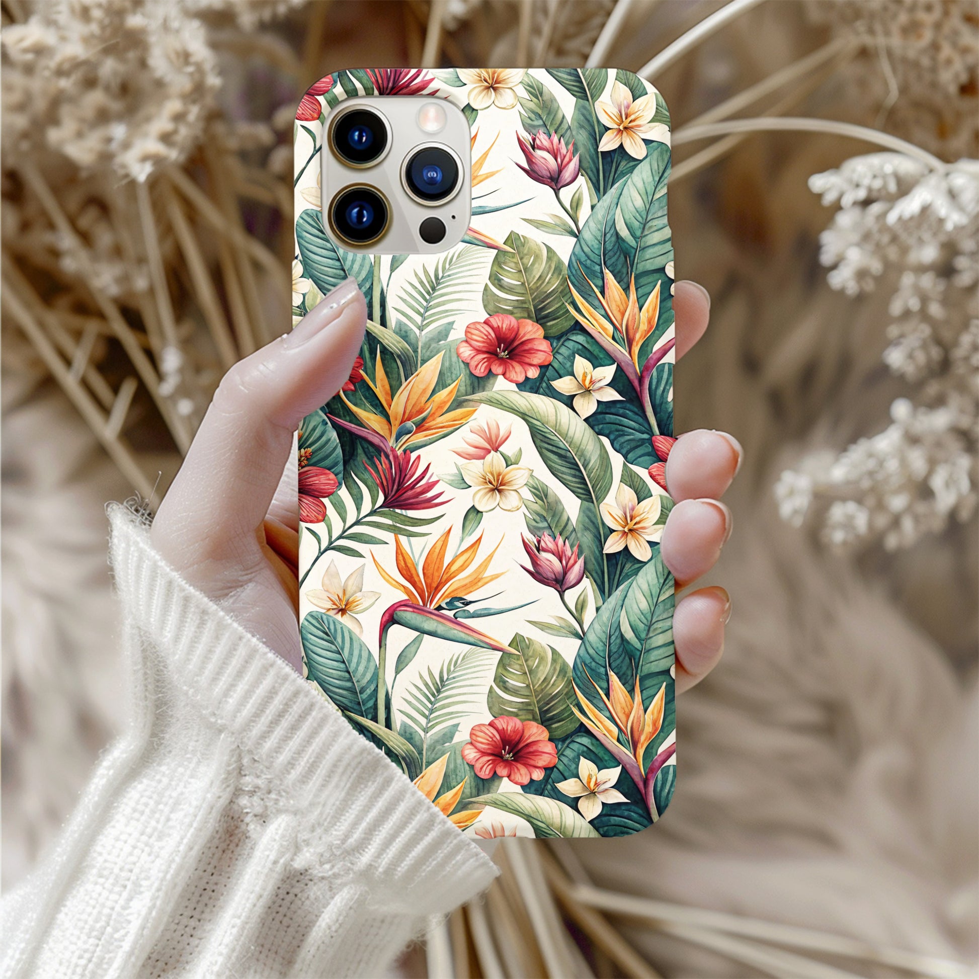 Tropical Floral Pattern Phone Case for iPhone