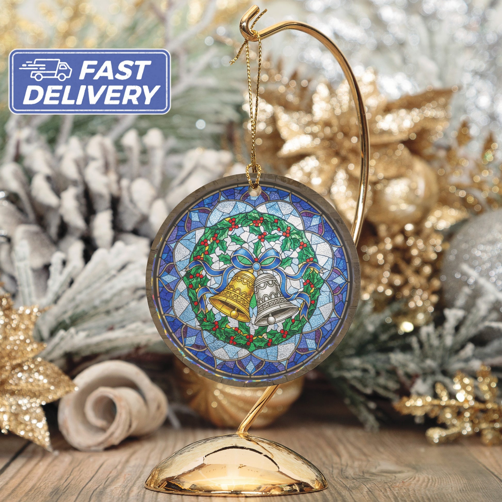 Fast Delivery Stained Glass Christmas Ornament product type
