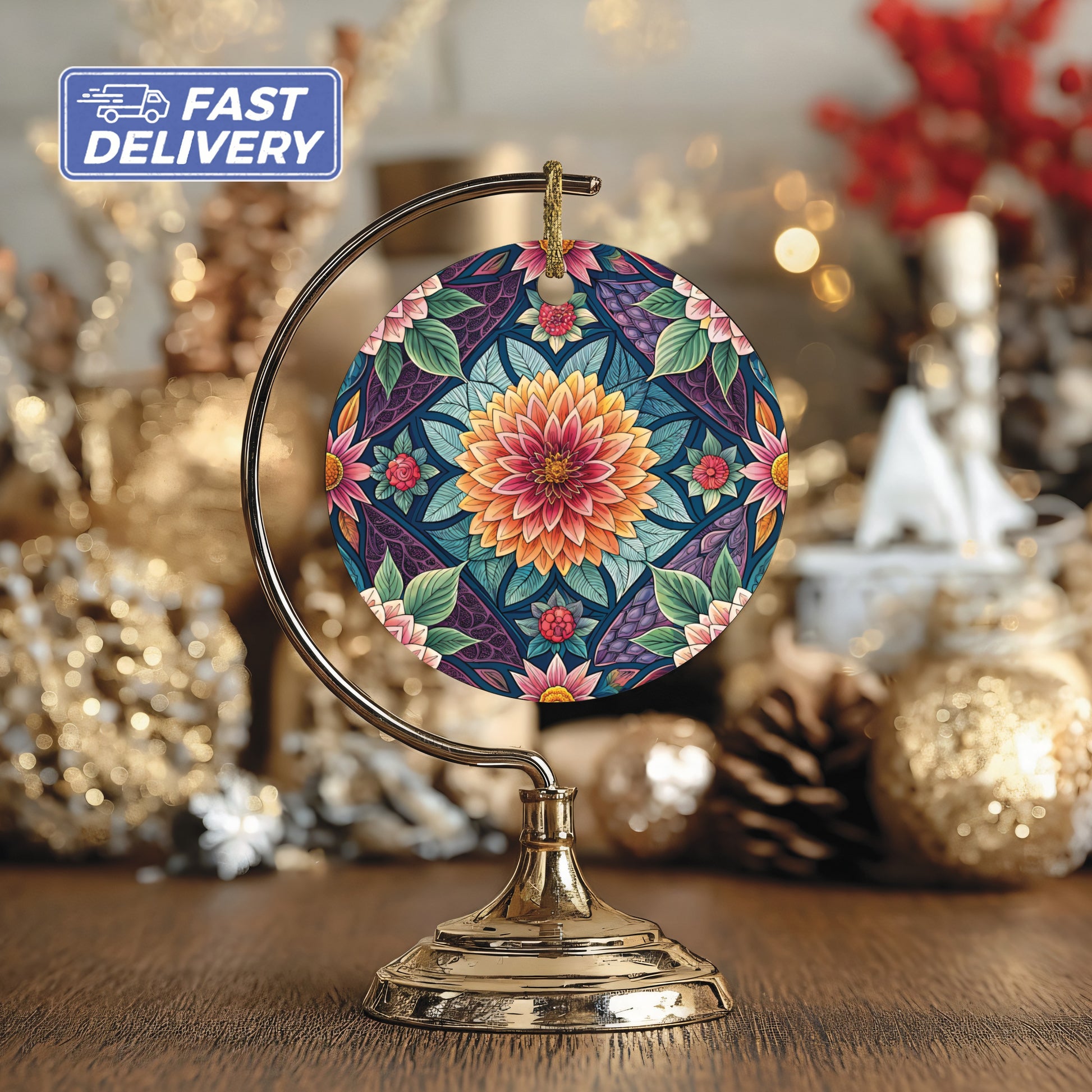 Vibrant Floral Pattern Hanging Ornament Decoration