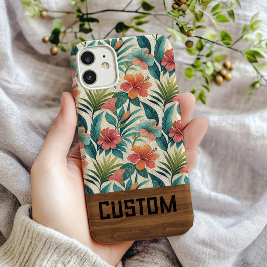 Custom Tropical Floral Design Phone Case