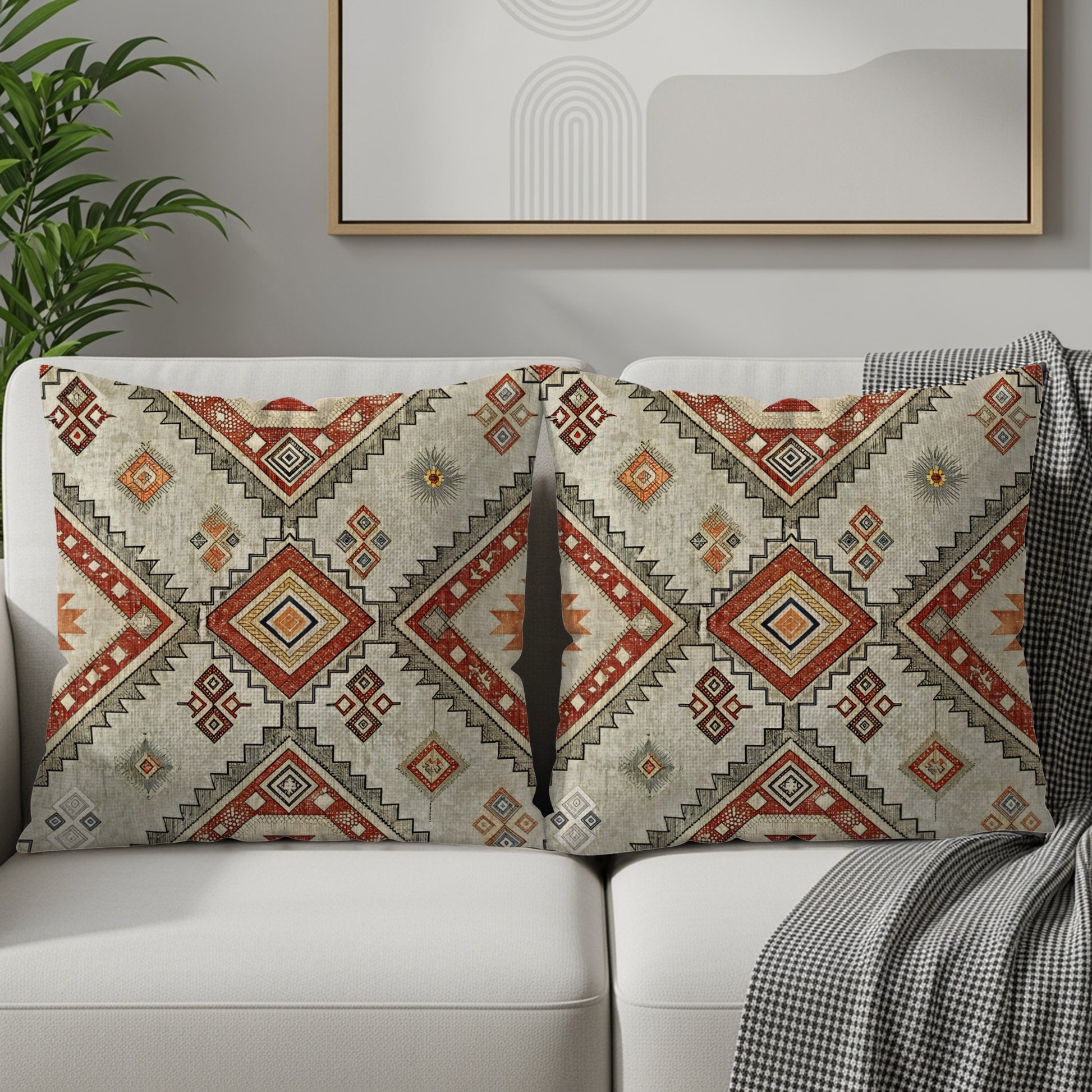 Geometric Tribal Pattern Decorative Cushion Cover Set