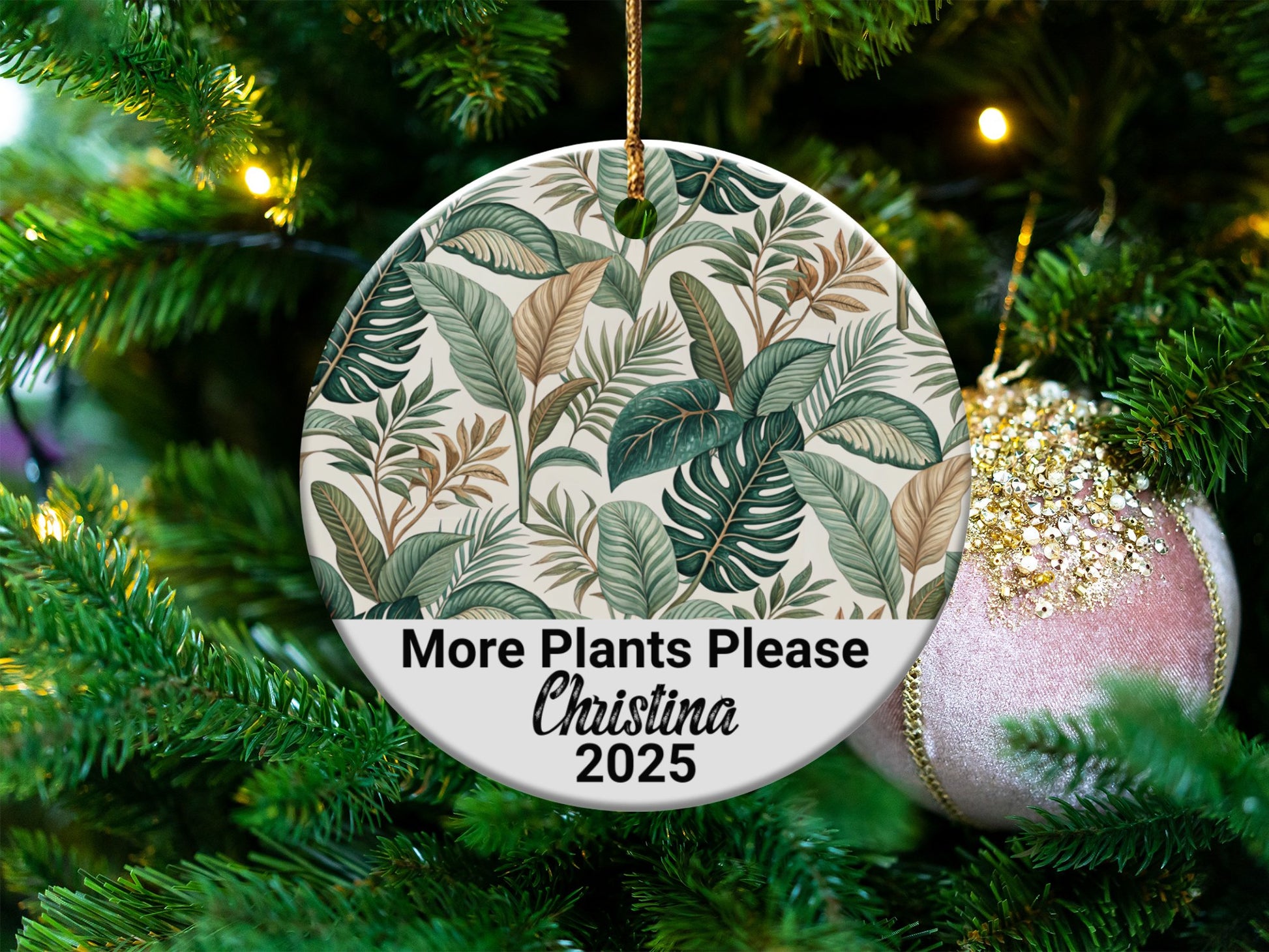 More Plants Please Personalized Christmas Ornament product