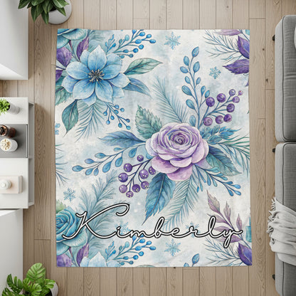 Personalized Floral Kimberly Name Area Rug Decor